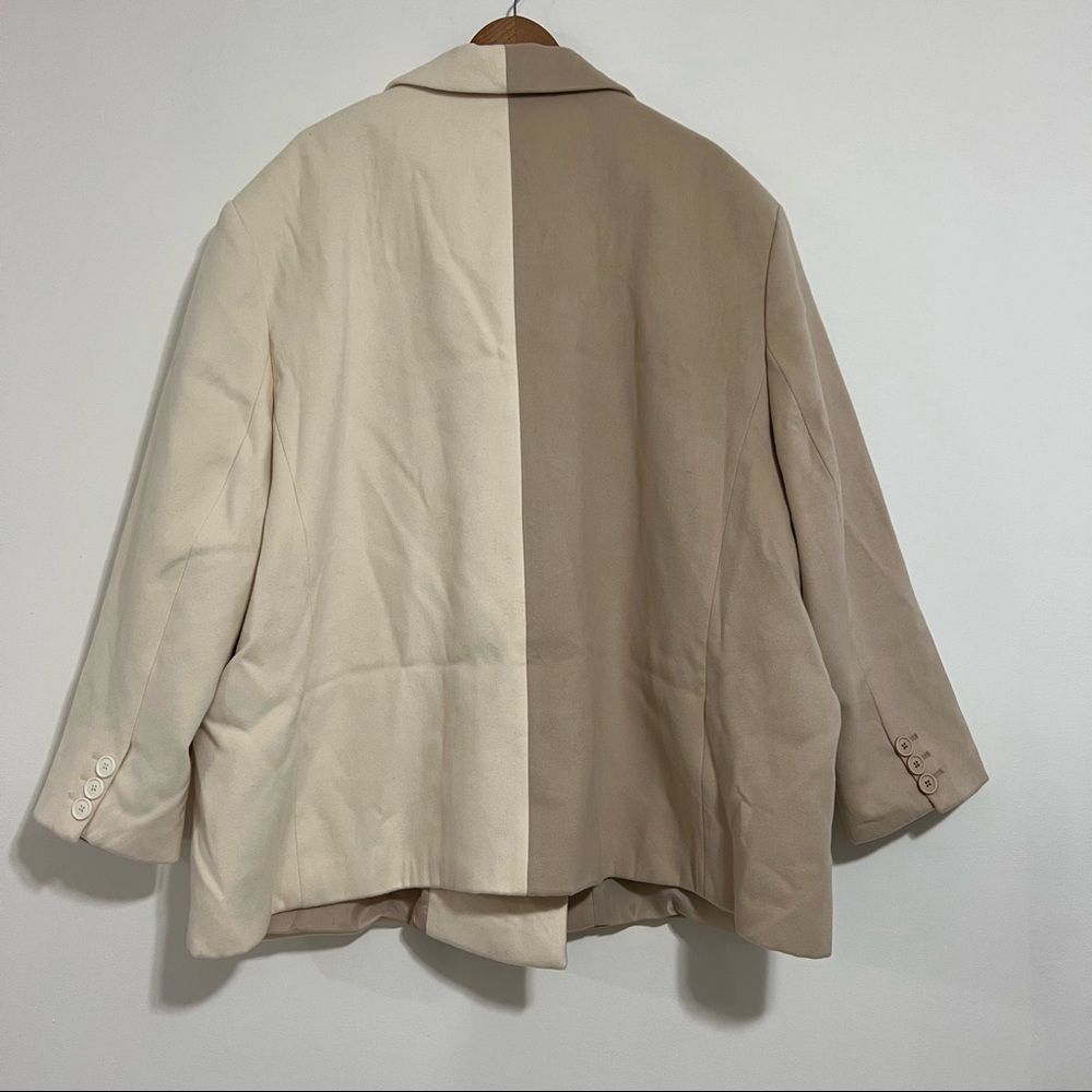 Missguided plus size camel spliced boyfriend fit blazer coat size 22 - Picture 7 of 8